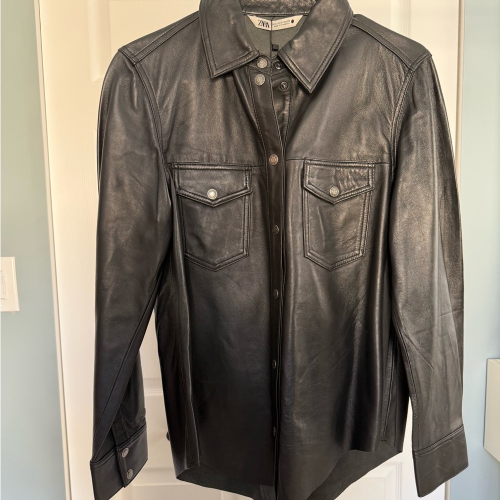 Zara Black Leather Shirt